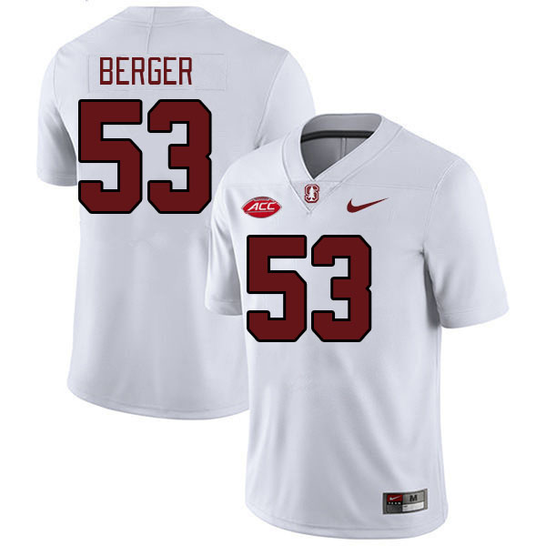 Men #53 Carson Berger Stanford Cardinal 2024 ACC Conference College Football Jerseys Stitched-White